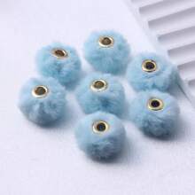 Round Loose Big Holes 20mm 10pcs DIY Colorful Colors Stock Cute  Acrylic Loose Fluff Plastic Fur Pompom Beads For Beadable Pen Chunky Necklace Jewelry Making
