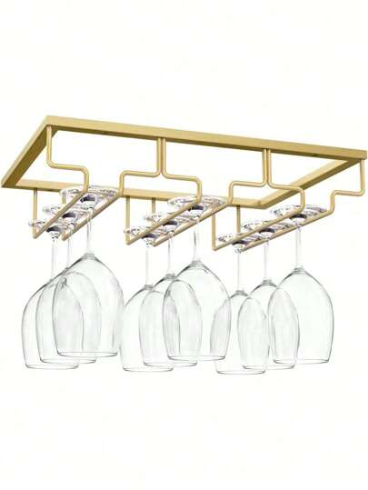 1pc Creative High Foot Wine Glass Rack, Iron Hanging Bar Wine Glass Holder, Hanging Wine Glass Shelf For Home Bar