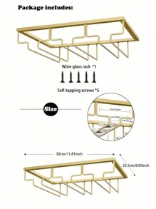 1 pieza Estante creativo de copas de vino de pie alto, soporte de copas de vino de barra colgante de hierro, estante colgante de copas de vino para bar en casa