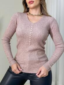 Women Sweaters - 鏽棕色 - 查看 1