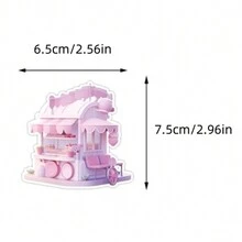 50入組不重複的縮微風景塗鴉貼紙，防水PVC材質，可重複使用的黏合劑，拆卸後不留殘留，完美裝飾日誌、筆電、手機、冰箱、水瓶、滑板、行李箱 - 彩色 - 查看 2