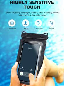 1入IPX8雙容量防水手機袋大型防水手機袋潛水防水袋，配有兩個鎖扣，包括兩個分離袋