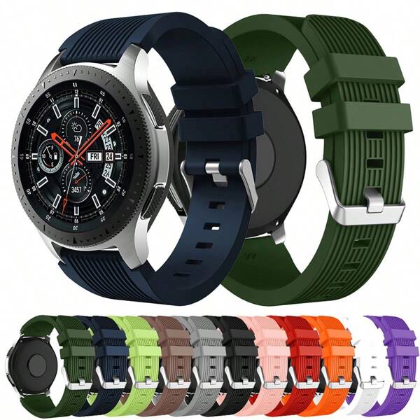 COOLIA 1 Pacote de Pulseira de Silicone, 22mm compatível com Bracelete de Silicone para Samsung Gear S3 Frontier/Classic, Pulseira Esportiva de Substituição de Faixa de Silicone compatível com Samsung Gear S3 Frontier/S3 Classic, compatível com Huawei Watch 2 Pro/GT/GT2(46mm)/GT2E/GT2 Pro/ Watch 3/3 Pro. Pulseira universal de silicone macio de 22mm, para mulheres e homens.