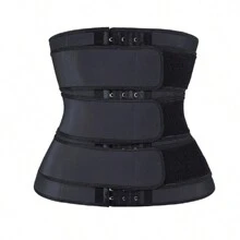 1pc Women Sports Waist Trainer With Three Belts Buckles, Body Shaper Belt With Tightening Effect For Sports And Fitness - Black - View 3