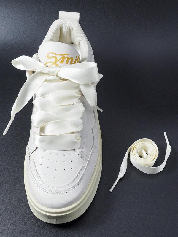 1 Pair 120cm Colorful Ribbon Sport Red Rice Satin Shoelaces