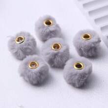 Round Loose Big Holes 20mm 10pcs DIY Colorful Colors Stock Cute  Acrylic Loose Fluff Plastic Fur Pompom Beads For Beadable Pen Chunky Necklace Jewelry Making