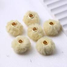 Round Loose Big Holes 20mm 10pcs DIY Colorful Colors Stock Cute  Acrylic Loose Fluff Plastic Fur Pompom Beads For Beadable Pen Chunky Necklace Jewelry Making