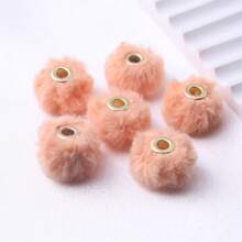 Round Loose Big Holes 20mm 10pcs DIY Colorful Colors Stock Cute  Acrylic Loose Fluff Plastic Fur Pompom Beads For Beadable Pen Chunky Necklace Jewelry Making