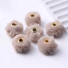 Round Loose Big Holes 20mm 10pcs DIY Colorful Colors Stock Cute  Acrylic Loose Fluff Plastic Fur Pompom Beads For Beadable Pen Chunky Necklace Jewelry Making