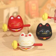1 Máy Tính Nhỏ Bằng Gỗ Cá Giảm Căng Thẳng Để Bàn Trang Trí Để Kiểm Soát Cảm Xúc Và Thư Giãn, Đồ Chơi Phong Cách Phật Giáo - màu đen - Xem 3