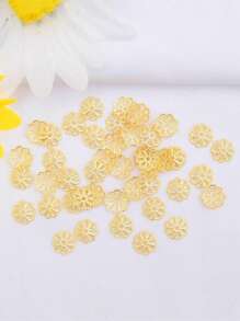 100/300/500 piezas de 6mm Tapas sueltas en forma de flor hueca con borlas para espaciadores de cono, para hacer aretes, colgantes, pulseras, collares y accesorios de joyería DIY