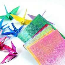 50 Cái/gói Tự Làm Giấy Origami Vuông Tờ Nhiều Màu Sắc, Laser, Long Lanh, Trẻ Em Giấy Thủ Công, Hạt, nghệ Thuật & Thủ Công Giấy Gấp - Nhiều màu - Xem 4