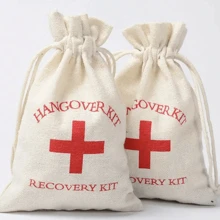 5pcs Bachelorette Party Favors Hangover Kit Party Favor Bags Gift Tags And Drawstring For Wedding Survival Recovery Kit And Bridesmaid Gifts(PINK/RED/BLACK) - Red - View 6