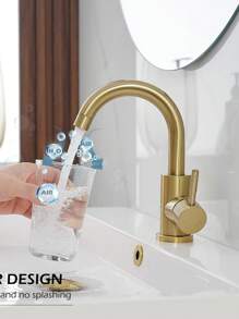 1pc Stainless Steel Gold Kitchen Faucet Brushed Gold Sink Basin Mixer Tap For Kitchen Hot And Cold Water - Multicolor - View 1