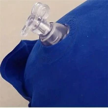 1入戶外充氣午睡/睡眠小枕頭，可充氣靠背墊，PVC毛絨枕頭，適用於旅行/露營枕頭 - 藍色 - 查看 2