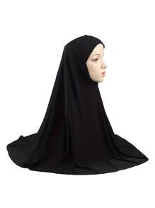 1pc Women Hijab Solid Color Face Slimming Head Scarf And Small Robe, Turban Headband, Sun Blocker And Decorative Undercap For Abaya Daily Under Cap Women Veil,Beach,Holiday - Multicolor - View 2