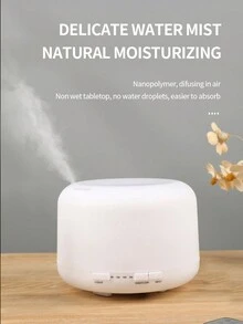 1入組500ml遙控超音波香薰機，帶有7種彩色夜燈，可用於汽車和家庭，無聲音律 - 白色 - 查看 2
