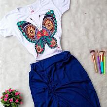 conjunto falda avertura y blusa - Negro - Ver 3