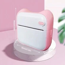 Mini Sticker Thermal Printer,  With 8 Rolls Paper, Including 5Rolls Non-Adhesive White And 3Rolls Non-Adhesive Color,Inkless Pocket Printer Compatible With IOS & Android,Portable Receipt Printer For Photo Notes Memo - Pink - View 3