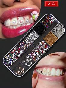 10 peças de joias de dente de cristal de zircônia, decorações de dente femininas com clipe, sem necessidade de cola