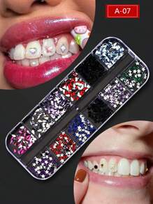 10 peças de joias de dente de cristal de zircônia, decorações de dente femininas com clipe, sem necessidade de cola