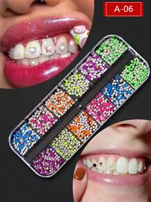 10 peças de joias de dente de cristal de zircônia, decorações de dente femininas com clipe, sem necessidade de cola