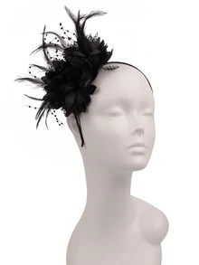 1入浪漫羽毛&網紗&珍珠新娘頭帶髮箍，適用於婚禮、伴娘、生日派對和晚會 - 網紗 - 查看 9