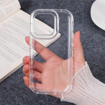 Funda de teléfono transparente y minimalista a prueba de caídas compatible con iPhone 16 Pro Max, Apple 14/13 Pro Max con marco, cojín de aire, funda de silicona suave, iPhone 15 Plus resistente al agua, a los golpes y a los arañazos
