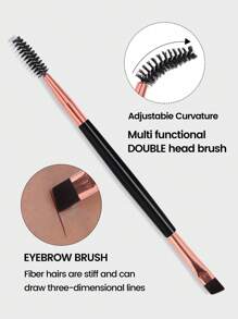 MAANGE 2pcs Double Head Eyebrow Brush Set,Makeup Tools With Soft Fiber For Easy Carrying,Brush For Travel,Eyebrow Brush,Eyeshadow Brush,Spoolie,Spoolie Brush - Black - View 5