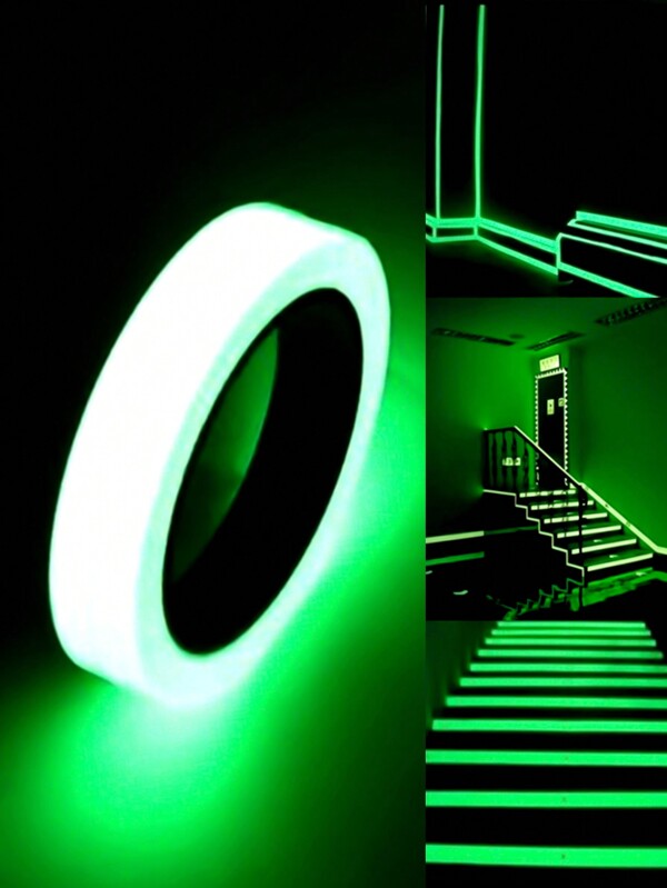 3m/5m Luminous Tape Green Warning Ground Light Stair Anti-Slip Glow Sticker Bicycle Frame Warning Self-Adhesive Glow In Dark Fluorescent Tape Security Tape Decoration (Before Use, Please Put The Product On A Fluorescent Lamp Or Other Light Irradiation For 20-30 Minutes)Glow In To The Dark Sticker,Stickers,Wall Decal, Vinyl Decal For Home Decorations,Spring Decoration Items Refresh Your Home,Rama Decoration Stickers