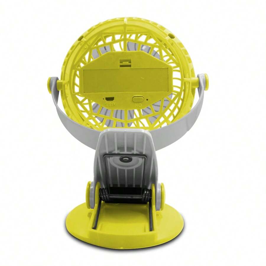 Playbox Electronics Mini Rechargeable Table Fan With Clip Clip - Yellow - View 1
