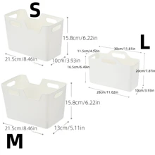 1pc/3pcs Household Plastic Storage Basket, Rectangular Small Bin For Desk, Cabinet, Bathroom, Transparent Japanese Style Home Organizer