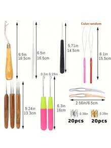 1set Dreadlocks Tool Set,12pcs Dreadlock Crochet Hook Set,40pcs Dreadlocks Hair Ring,Dreadlocks Tool Set Crochet Hooks For Crochet Braids Hair Decoration Accessories
