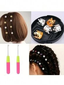 1set Dreadlocks Tool Set,12pcs Dreadlock Crochet Hook Set,40pcs Dreadlocks Hair Ring,Dreadlocks Tool Set Crochet Hooks For Crochet Braids Hair Decoration Accessories