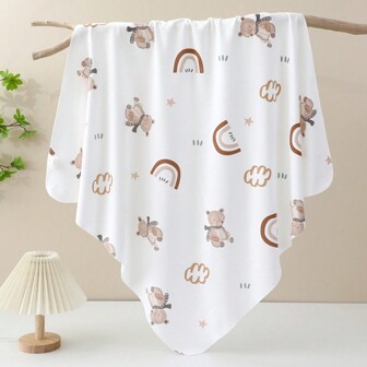 1pc Swaddle Blanket For Infant, Newborn, Baby, Summer Thin Breathable Soft Muslin Wrap With Anti-Skipping And Four Seasons Usable For Delivery Room Love Valentine