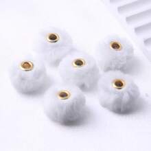 Round Loose Big Holes 20mm 10pcs DIY Colorful Colors Stock Cute  Acrylic Loose Fluff Plastic Fur Pompom Beads For Beadable Pen Chunky Necklace Jewelry Making
