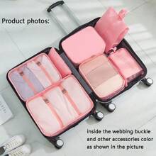 Bộ túi đựng đồ du lịch di động 8 chiếc - Sắp xếp quần áo, giày dép và đồ lót của bạn một cách dễ dàng - Hoàn hảo để đóng gói hành lý và vali Khối đựng quần áo Bộ sắp xếp quần áo Bộ túi du lịch Bộ sắp xếp du lịch Tinh chất du lịch - Hồng - Xem 5