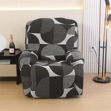 4/6/8 Cái Vỏ Ghế Phòng Chờ Trong Sân In Hình, Phù Hợp Với Mọi Mùa, Vỏ Bọc Đồ Nội Thất Có Thể Giặt Được Cho Văn Phòng, Phòng Khách, Trang Trí Nhà Cửa - màu đen - Xem 4