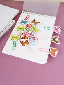 6 piezas Clips de papel en forma de mariposa mixta creativos separadores de libro - Multicolor - Ver 3