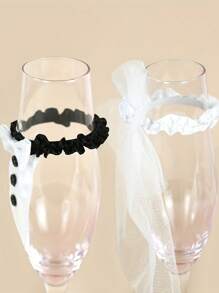 2 piezas/par de Copas de boda - Elegantes copas para la novia y el novio, perfectas para despedidas de soltera, bodas y aniversarios - Excelentes accesorios para fotos y decoraciones de mesa - Regalo ideal para fiestas, cumpleaños y ocasiones especiales