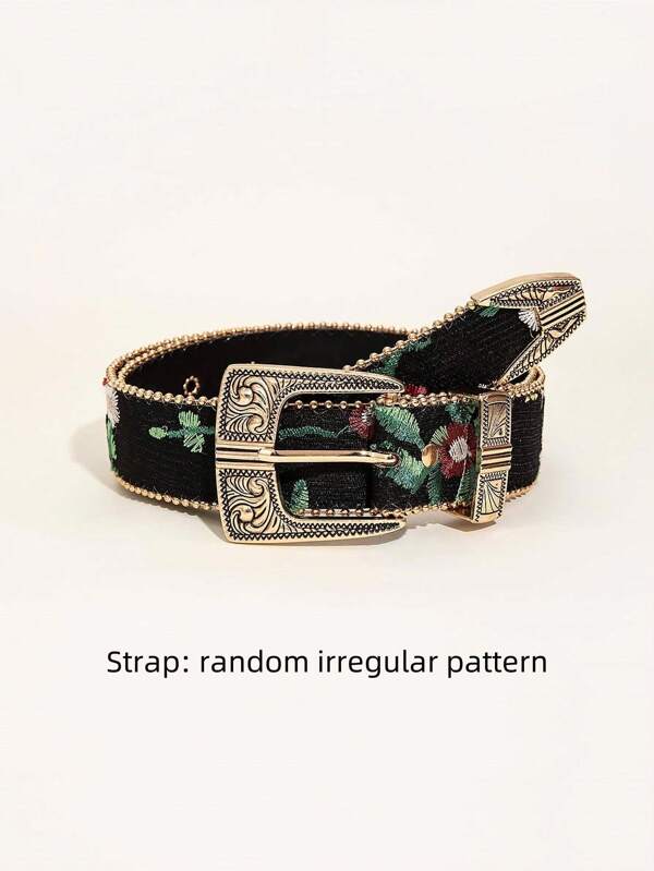 حزام نسائي مطرز بالزهور بطراز بوهيمي لفصل الصيف والخريف وعيد الهالوين
