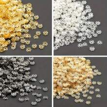 100/300/500 piezas de 6mm Tapas sueltas en forma de flor hueca con borlas para espaciadores de cono, para hacer aretes, colgantes, pulseras, collares y accesorios de joyería DIY