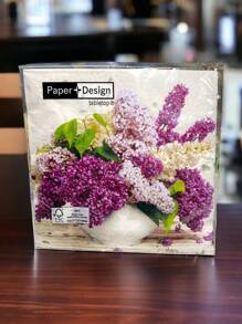 German Premium Napkins For Decoupage Pack Of 20 Napkins - Purple Flowers - View 1
