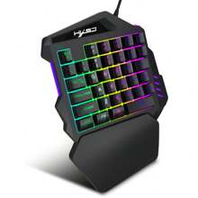 1 Stück Einhand-gaming-tastatur, 35 Tasten Doppelschuss-abs-tastenkappen, Bunte Hintergrundbeleuchtung, Membrane, Usb Kabelgebundenes Linkes Gaming-keypad, Geeignet Für Gaming Esport-peripheriegeräte