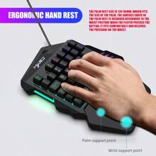 1 Stück Einhand-gaming-tastatur, 35 Tasten Doppelschuss-abs-tastenkappen, Bunte Hintergrundbeleuchtung, Membrane, Usb Kabelgebundenes Linkes Gaming-keypad, Geeignet Für Gaming Esport-peripheriegeräte