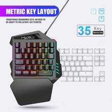 1 Stück Einhand-gaming-tastatur, 35 Tasten Doppelschuss-abs-tastenkappen, Bunte Hintergrundbeleuchtung, Membrane, Usb Kabelgebundenes Linkes Gaming-keypad, Geeignet Für Gaming Esport-peripheriegeräte