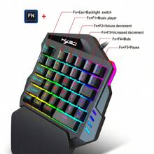 1 Stück Einhand-gaming-tastatur, 35 Tasten Doppelschuss-abs-tastenkappen, Bunte Hintergrundbeleuchtung, Membrane, Usb Kabelgebundenes Linkes Gaming-keypad, Geeignet Für Gaming Esport-peripheriegeräte