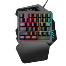 1 Stück Einhand-gaming-tastatur, 35 Tasten Doppelschuss-abs-tastenkappen, Bunte Hintergrundbeleuchtung, Membrane, Usb Kabelgebundenes Linkes Gaming-keypad, Geeignet Für Gaming Esport-peripheriegeräte