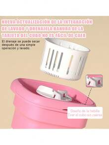 Minil 8 Liter High Capacity Portable Folding Washing Machine With 3 Deep Cleaning Modes, Semi-Automatic Washing With Gentle Spin Drying - Pink - View 3