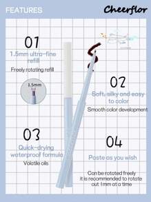 CHEERFLOR Cream Eyeliner Liner Pencil,  1.5mm Gel Eyeliner Pencil, Tin Tip, Easy To Use, Smooth And Intense Color, Waterproof And Sweatproof,60mg - CFR1152 Flesh Color - View 3